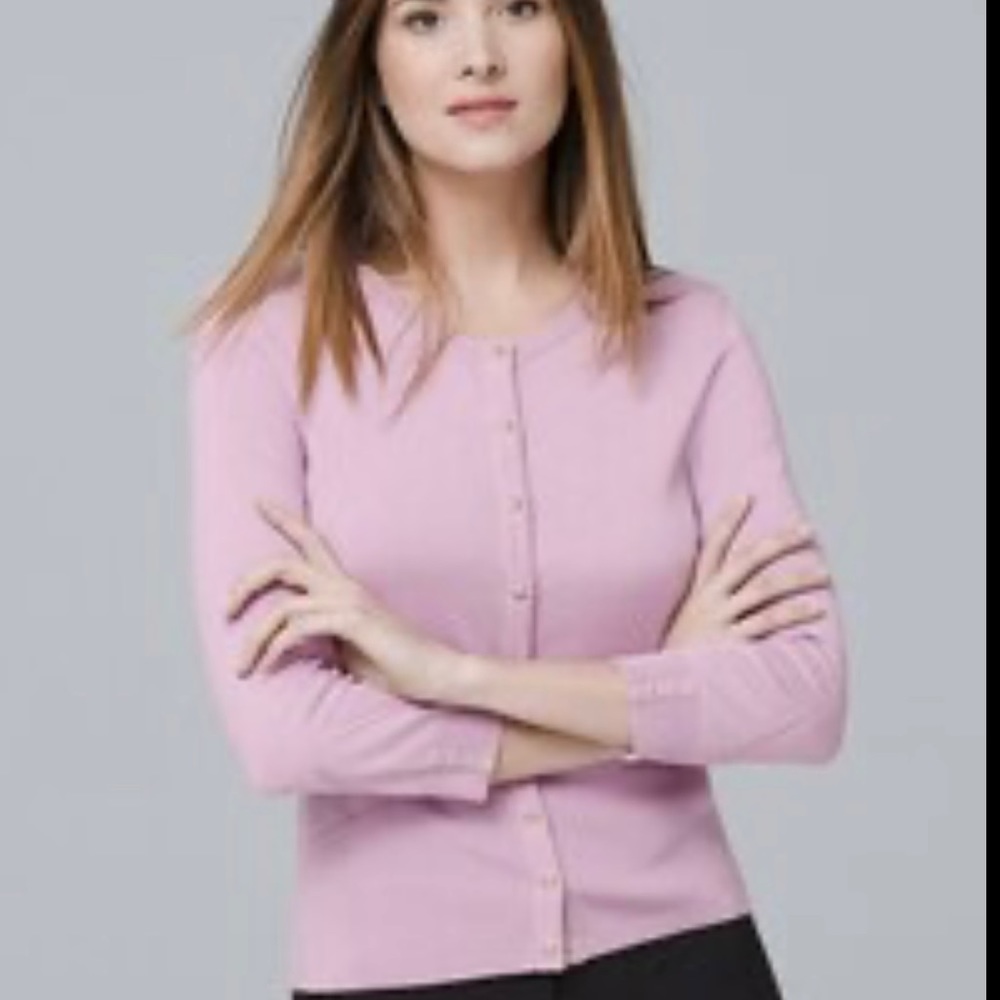 White House black market cardigan mauve pink purple